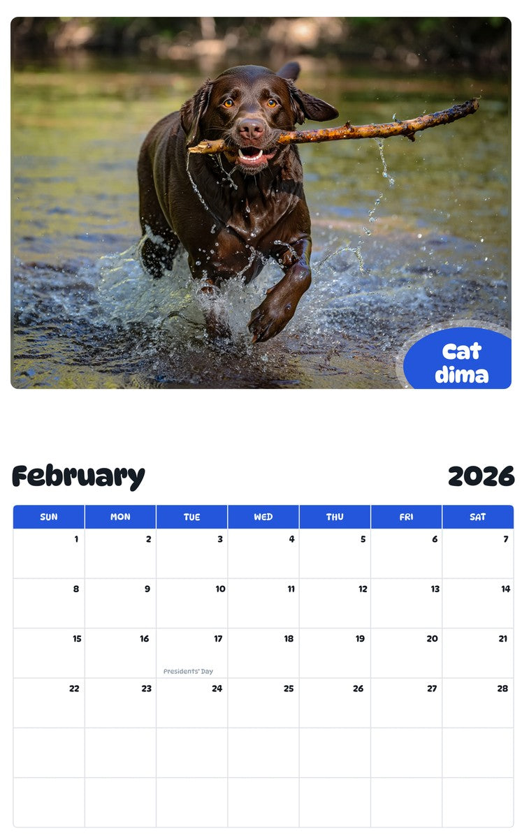 October 2025 - September 2026 Cat dima - Pawidols Pet Calendar