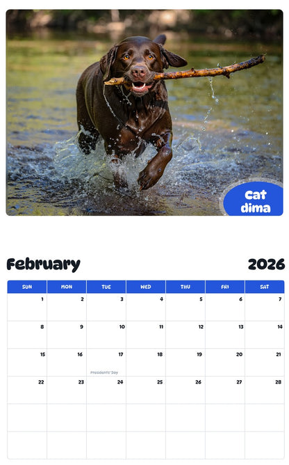 October 2025 - September 2026 Cat dima - Pawidols Pet Calendar