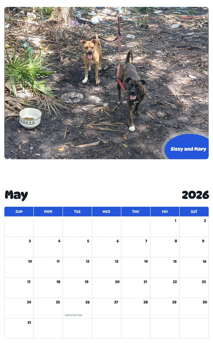 2026 - 2027 Sissy and Mary - Pawidols Pet Calendar