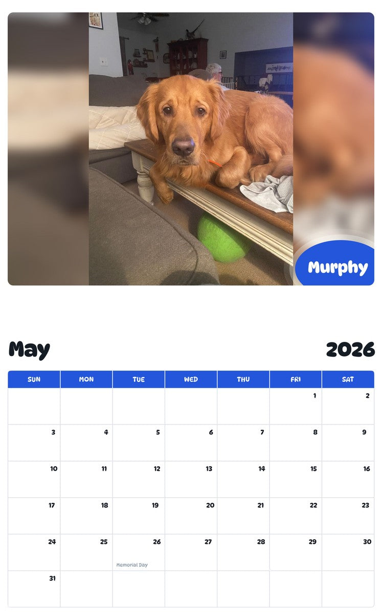 2026 - 2027 Murphy - Pawidols Pet Calendar