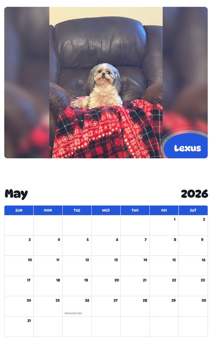 2026 - 2027 Lexus - Pawidols Pet Calendar
