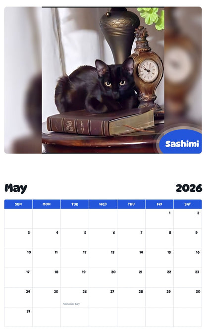 2026 - 2027 Sashimi - Pawidols Pet Calendar