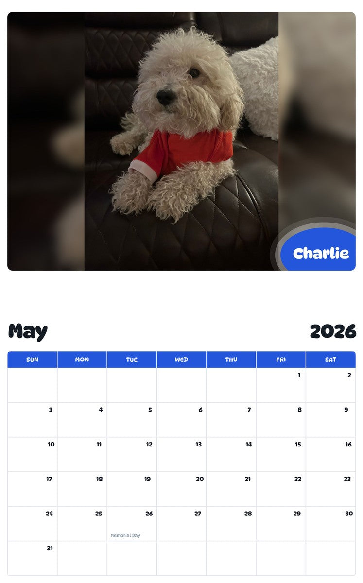 2026 - 2027 Charlie - Pawidols Pet Calendar