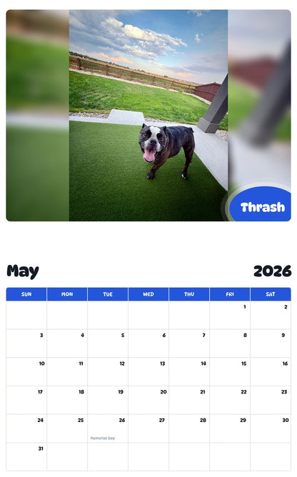 2026 - 2027 Thrash - Pawidols Pet Calendar