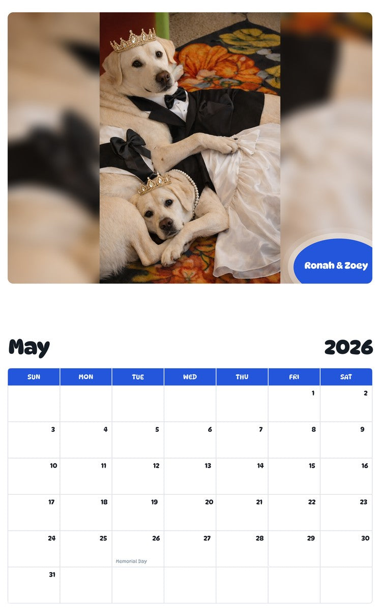 2026 - 2027 Ronah & Zoey - Pawidols Pet Calendar