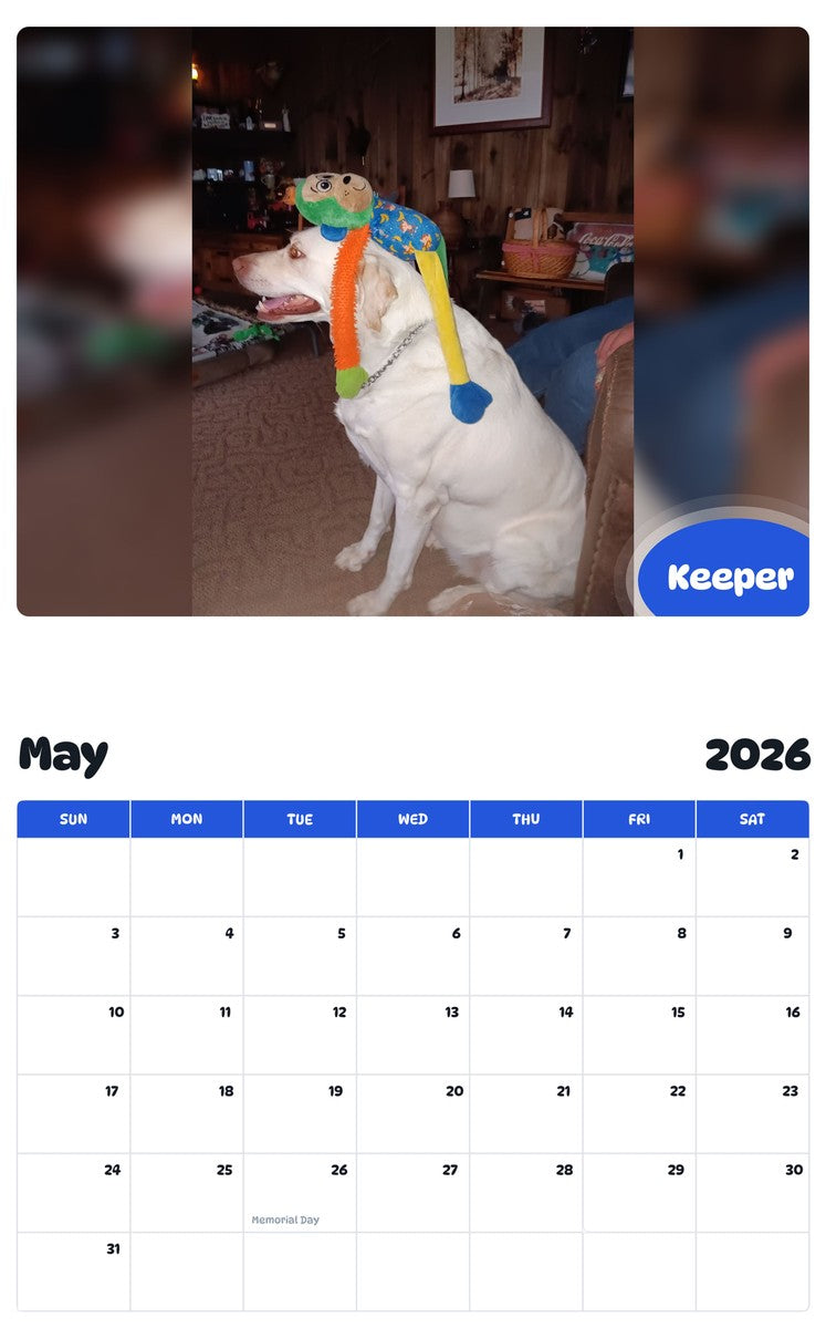 2026 - 2027 Keeper - Pawidols Pet Calendar