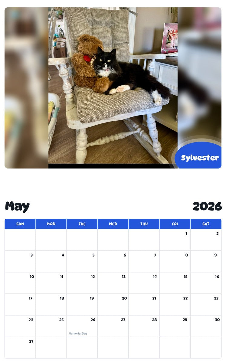 2026 - 2027 Sylvester - Pawidols Pet Calendar