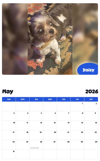 2026 - 2027 Daisy - Pawidols Pet Calendar