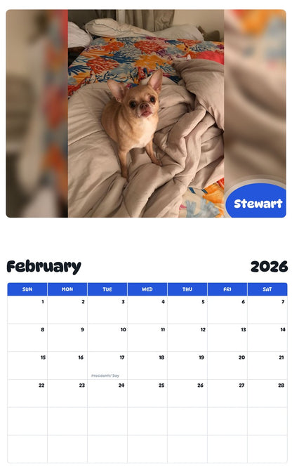 October 2025 - September 2026 Stewart - Pawidols Pet Calendar
