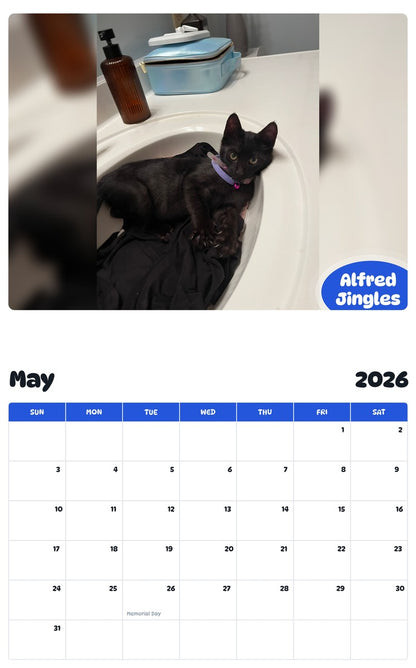 2026 - 2027 Alfred Jingles - Pawidols Pet Calendar
