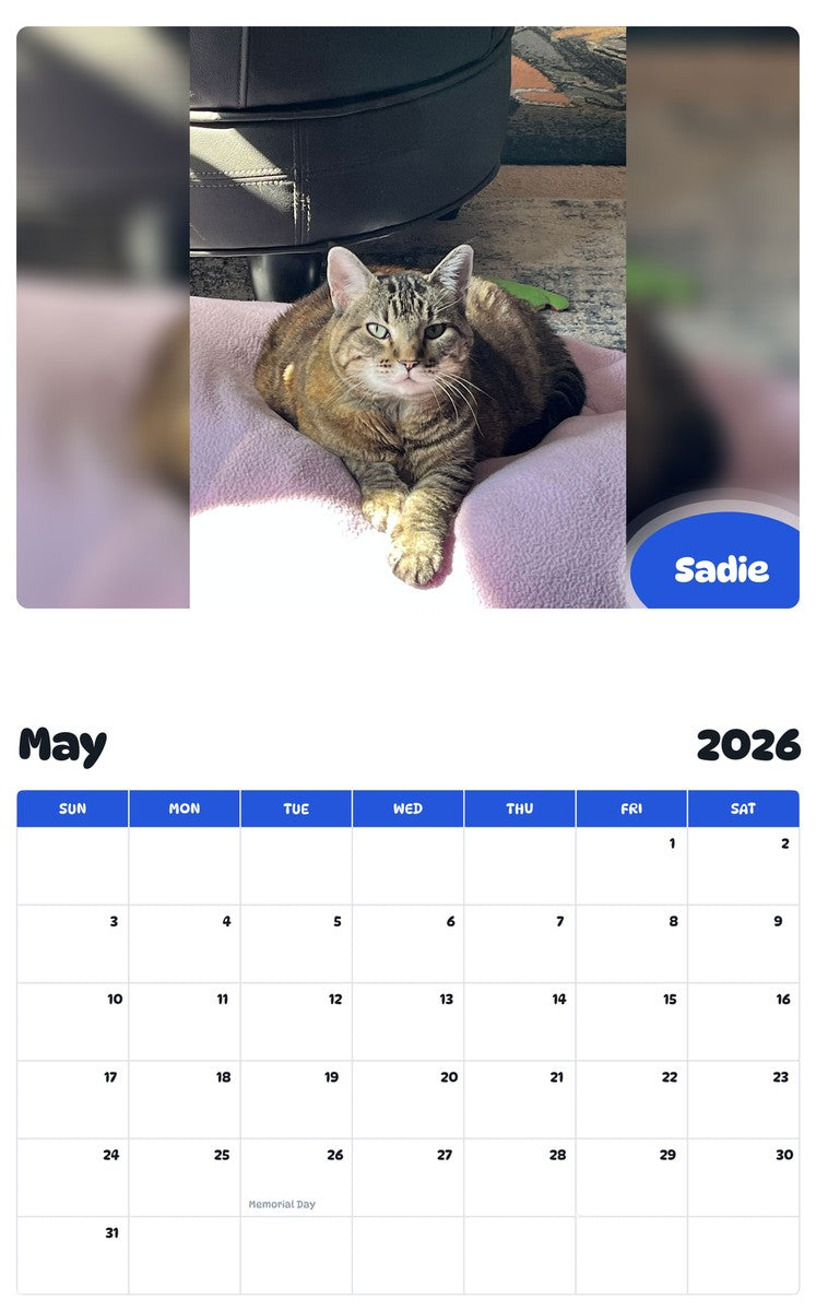 2026 - 2027 Sadie - Pawidols Pet Calendar