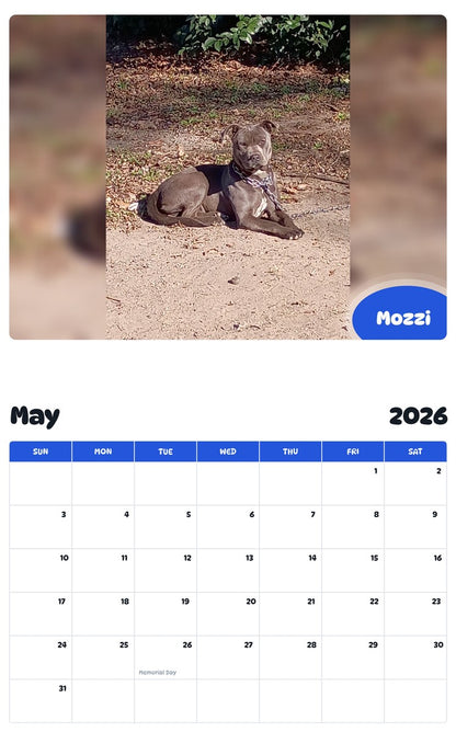 2026 - 2027 Mozzi - Pawidols Pet Calendar