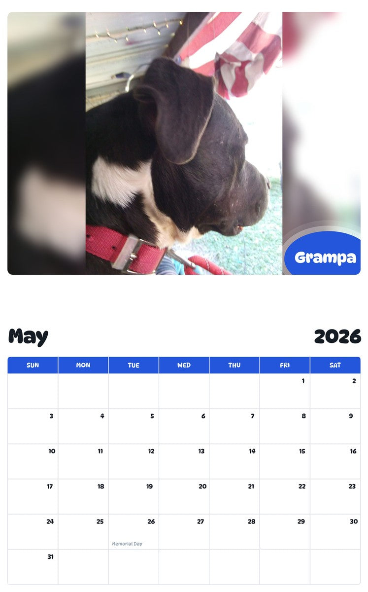 2026 - 2027 Grampa - Pawidols Pet Calendar