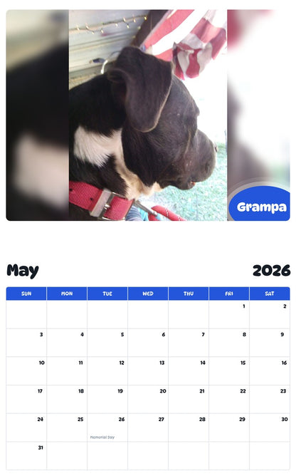 2026 - 2027 Grampa - Pawidols Pet Calendar