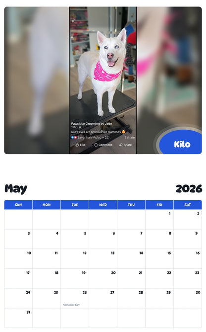 2026 - 2027 Kilo - Pawidols Pet Calendar