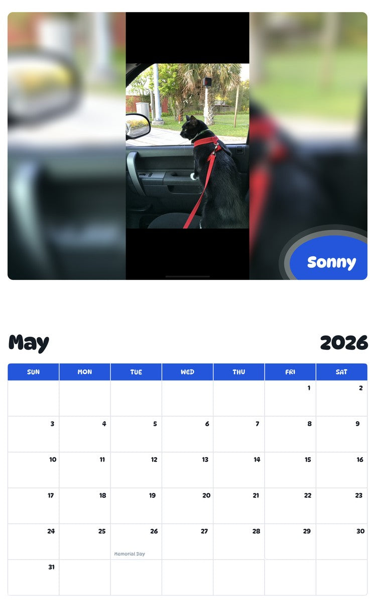 2026 - 2027 Sonny - Pawidols Pet Calendar