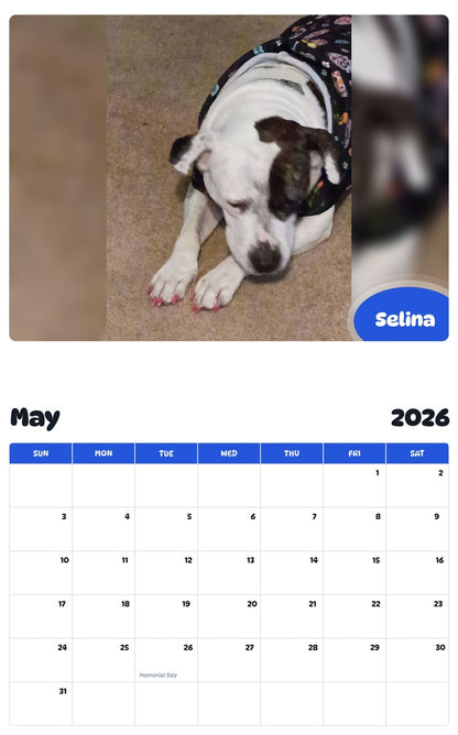 2026 - 2027 Selina - Pawidols Pet Calendar