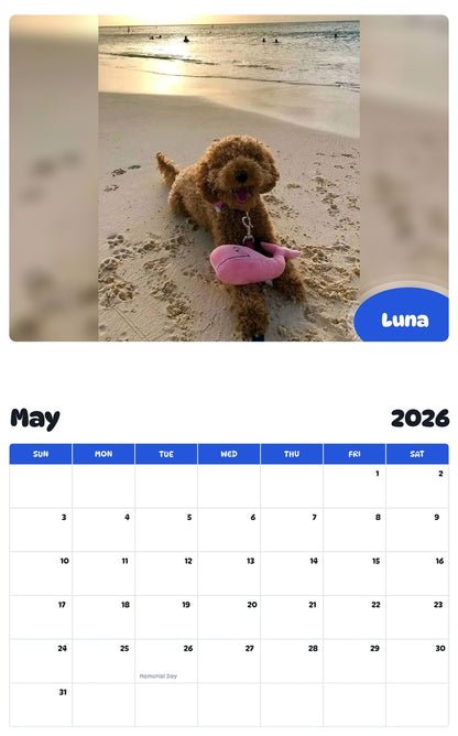 2026 - 2027 Luna - Pawidols Pet Calendar