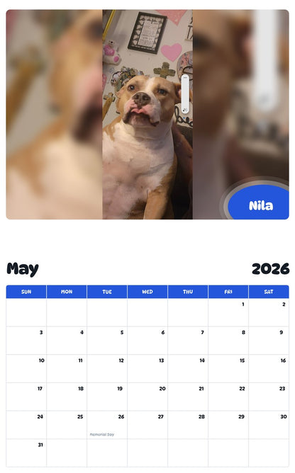 2026 - 2027 Nila - Pawidols Pet Calendar
