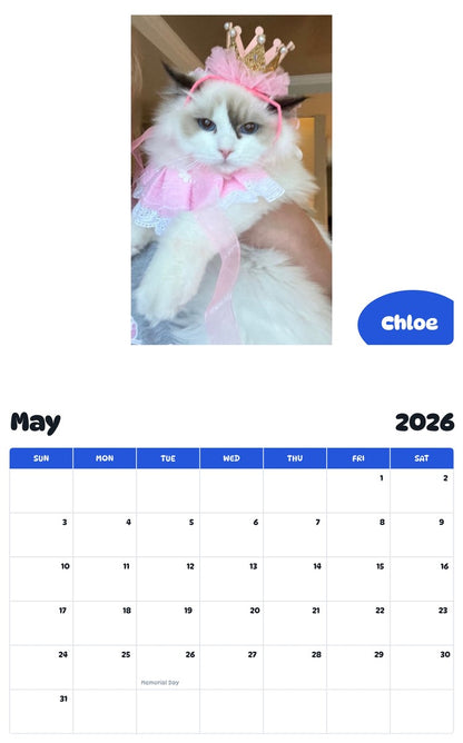 2026 - 2027 Chloe - Pawidols Pet Calendar