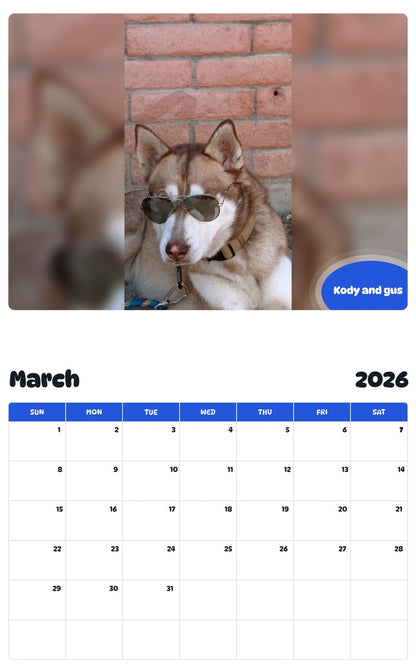 November 2025 - October 2026 Kody and gus - Pawidols Pet Calendar