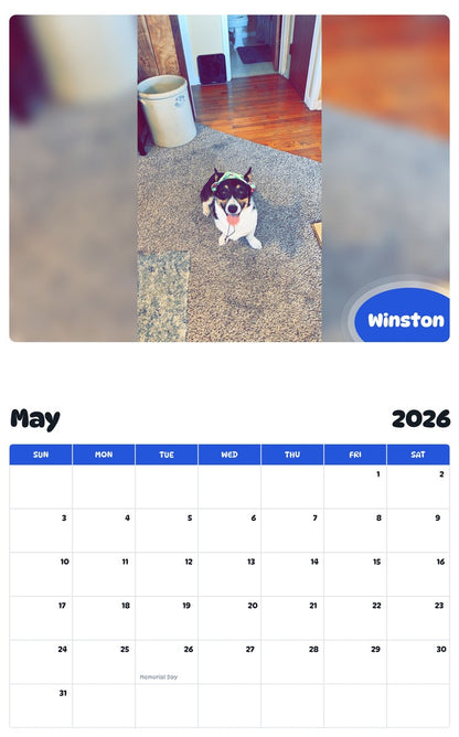 2026 - 2027 Winston - Pawidols Pet Calendar