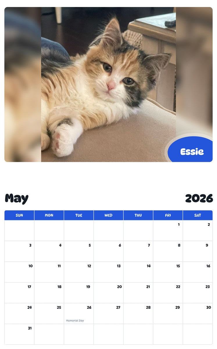 2026 - 2027 Essie - Pawidols Pet Calendar