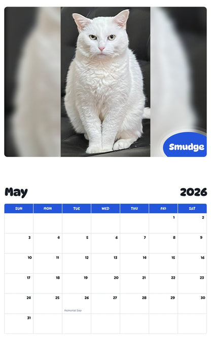 2026 - 2027 Smudge - Pawidols Pet Calendar