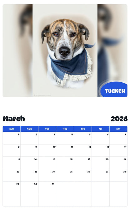 November 2025 - October 2026 TUCKER - Pawidols Pet Calendar