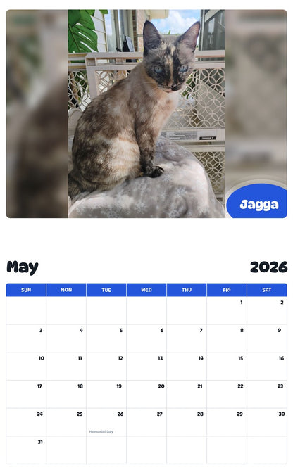 2026 - 2027 Jagga - Pawidols Pet Calendar
