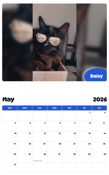 2026 - 2027 Daisy - Pawidols Pet Calendar