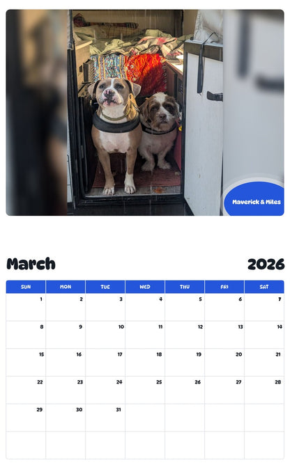 November 2025 - October 2026 Maverick & Miles - Pawidols Pet Calendar