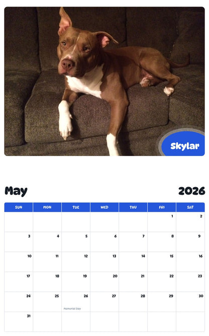 2026 - 2027 Skylar - Pawidols Pet Calendar