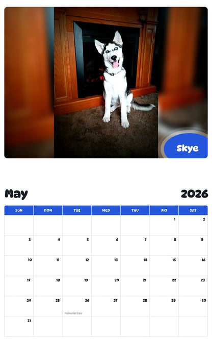 2026 - 2027 Skye - Pawidols Pet Calendar