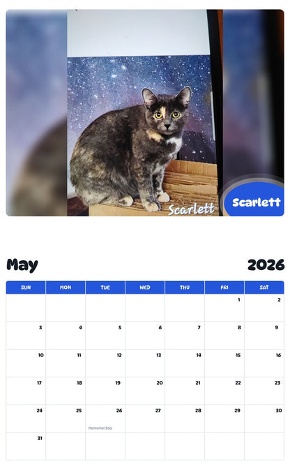 2026 - 2027 Scarlett - Pawidols Pet Calendar