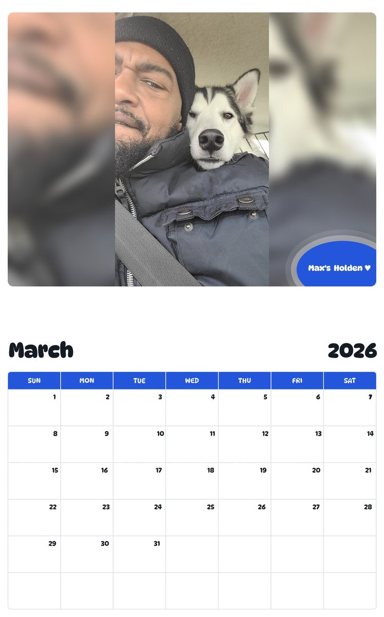 November 2025 - October 2026 Max's  Holden ♥️ - Pawidols Pet Calendar