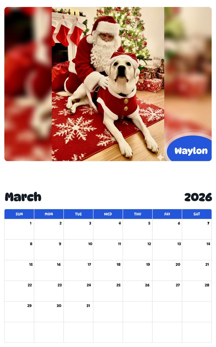 November 2025 - October 2026 Waylon - Pawidols Pet Calendar