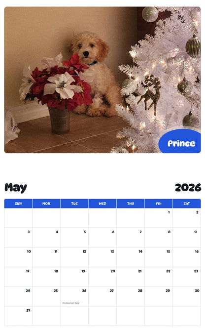 2026 - 2027 Prince - Pawidols Pet Calendar