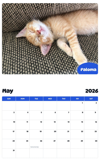 2026 - 2027 Paloma - Pawidols Pet Calendar