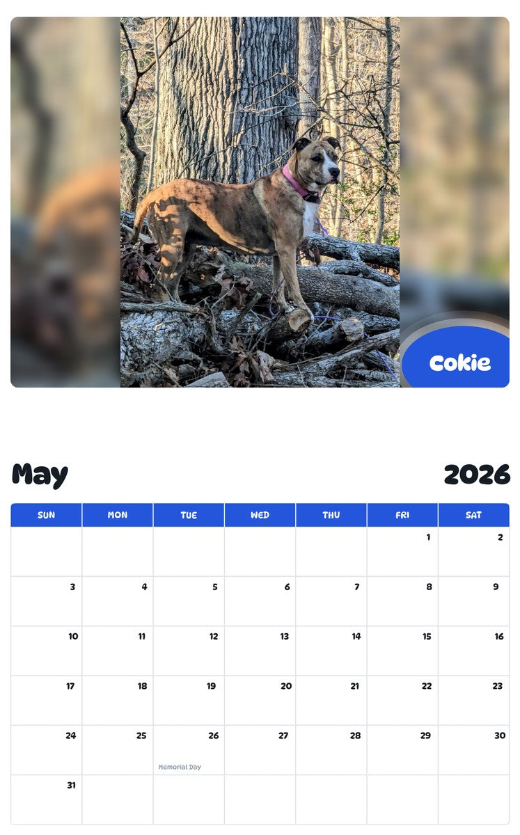 2026 - 2027 Cokie - Pawidols Pet Calendar
