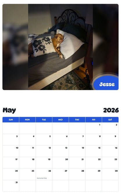 2026 - 2027 Jesse - Pawidols Pet Calendar