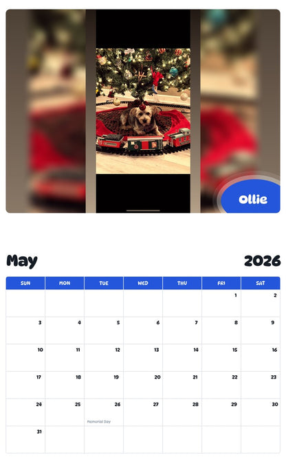 2026 - 2027 Ollie - Pawidols Pet Calendar