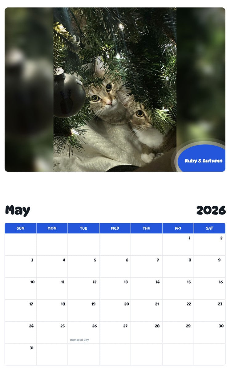 2026 - 2027 Ruby & Autumn - Pawidols Pet Calendar