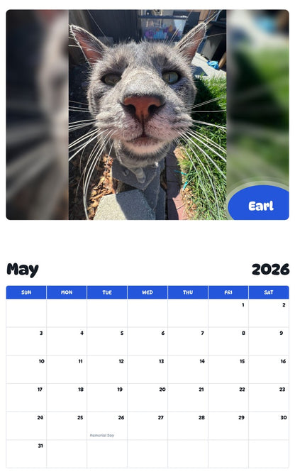 2026 - 2027 Earl - Pawidols Pet Calendar