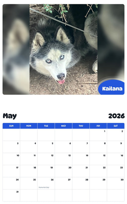 2026 - 2027 Kailana - Pawidols Pet Calendar