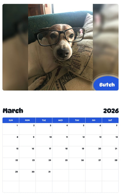 November 2025 - October 2026 Butch - Pawidols Pet Calendar
