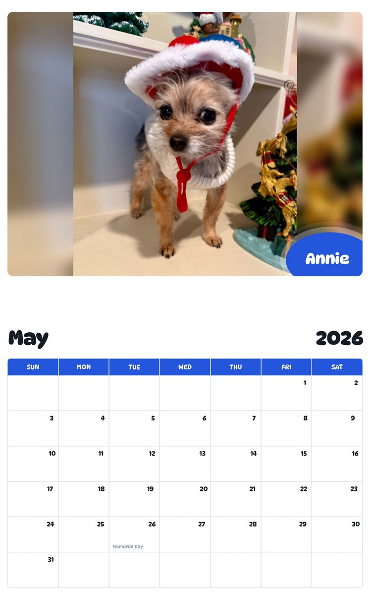 2026 - 2027 Annie - Pawidols Pet Calendar