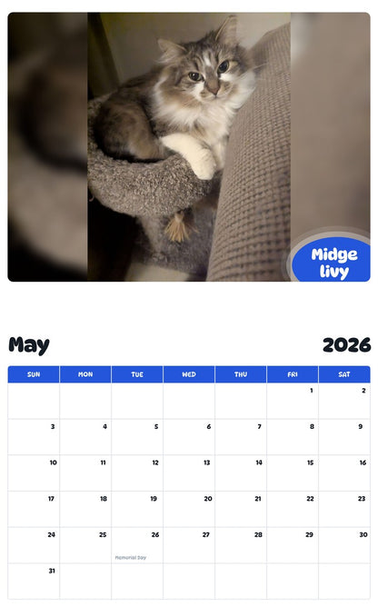 2026 - 2027 Midge livy - Pawidols Pet Calendar