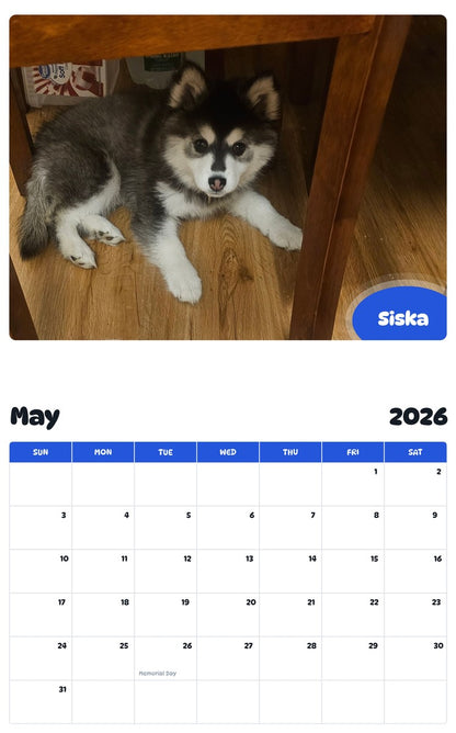 2026 - 2027 Siska - Pawidols Pet Calendar