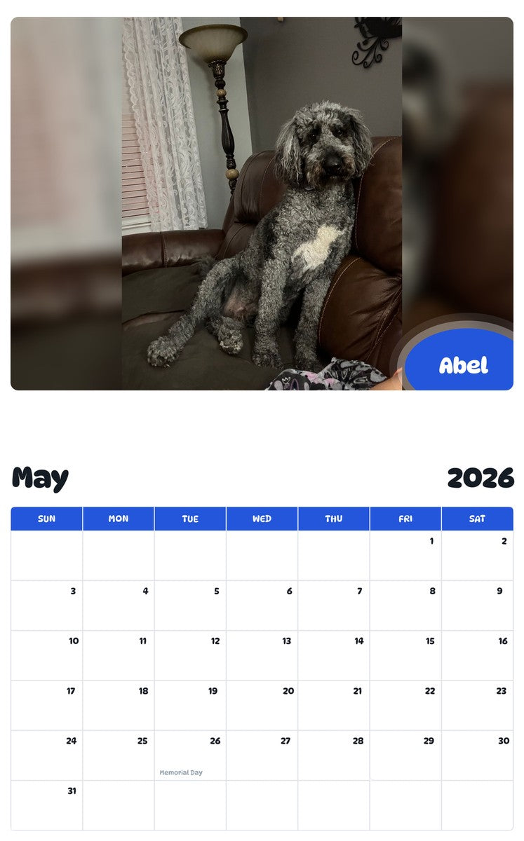 2026 - 2027 Abel - Pawidols Pet Calendar